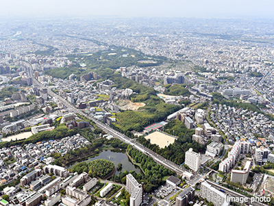 大阪府豊中市を空撮イメージ｜ザ・パークハウス豊中
