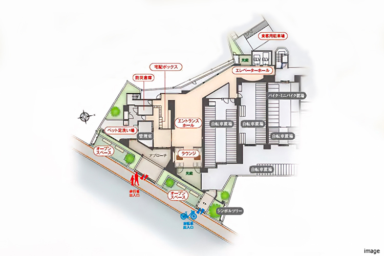 共用部イメージイラスト｜ザ・パークハウス豊中